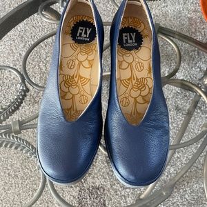 Fly London Yaz Blue Wedge sz 37